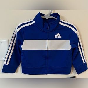 Adidas Baby Boy Blue and White Track Jacket NWT Size 9 Months